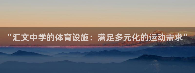 意昂体育4平台：“汇文中学的体育设施：满足多元化的运