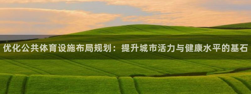 意昂4集团官网首页：优化公共体育设施布局规划：提升城市活力与